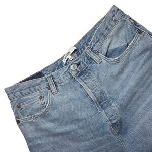 RE/DONE Women's High Rise Straight Jeans Size 31 Light Wash Blue